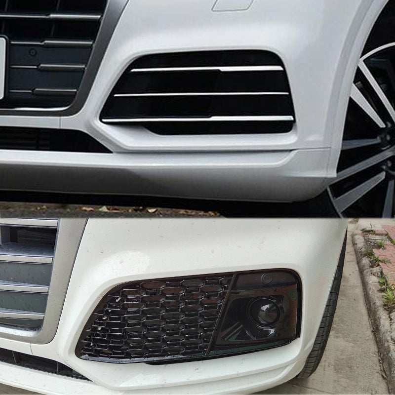 2019-2021 For Audi Q5 SQ5 B9 Front Bumper Down Grille Honeycomb Style S Line Fog Light Grilles