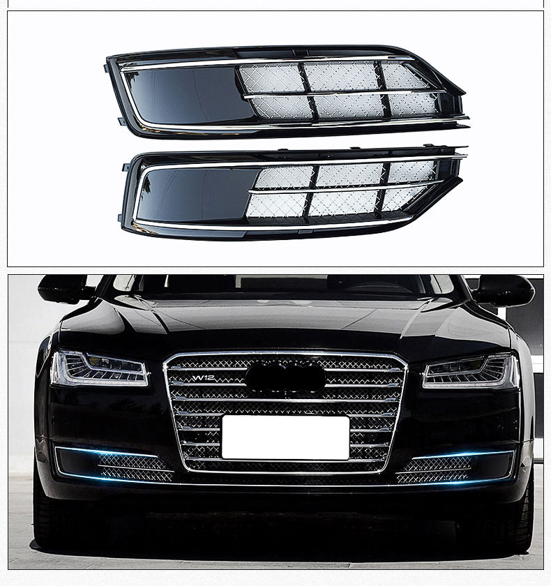 2015-2018 For Audi A8 S8 D4 PA Front Bumper Down Grille Honeycomb Style Non S line Fog Light Grilles