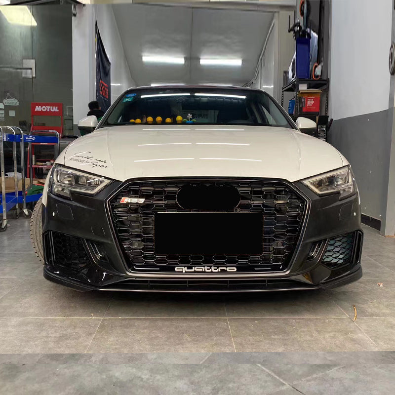 2017-2019 For A3/S3 8V.5 RS3 Style Bumper With ACC Honeycomb Grille Front Lip