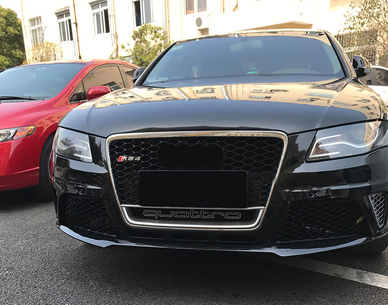 2008-2012 For Audi A4 S4 B8 RS4 Style Honeycomb Front Grille With Lower Mesh