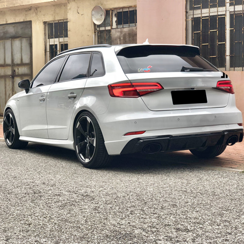2017-2019 For Audi A3 S3 8V.5 S line rear diffuser and large dual tailpipe