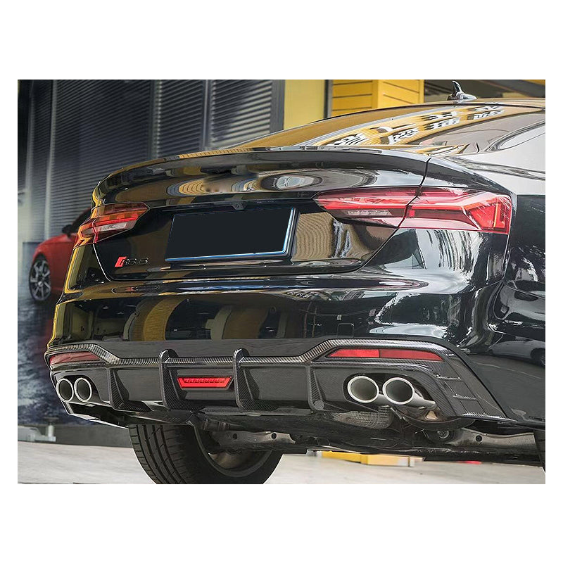 2020-2024 For Audi A5 S5 B9.5 Carbon Fiber Diffuser With Tailpipe