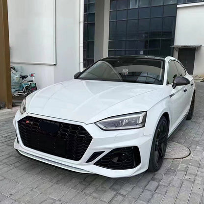 2017-2019 For A5/S5 B9 Upgrade To B9.5 Style Body Kits With ACC Fog Light Grille Honeycomb Grille Front Lip Splitter | RS5 Bumper