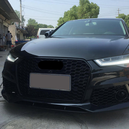 2016-2018 For A6/S6 C7.5 RS6 Style Bumper With Honeycomb Grille Front Lip Splitter