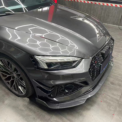 2017-2019 For A5/S5 B9 Upgrade To B9.5 Style Body Kits With ACC Fog Light Grille Honeycomb Grille Front Lip Splitter | RS5 Bumper