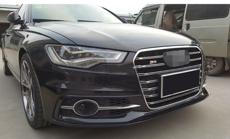 2012-2015 For Audi A6 S6 C7 Front Bumper Down Grille Honeycomb Style S Line Fog Light Grilles