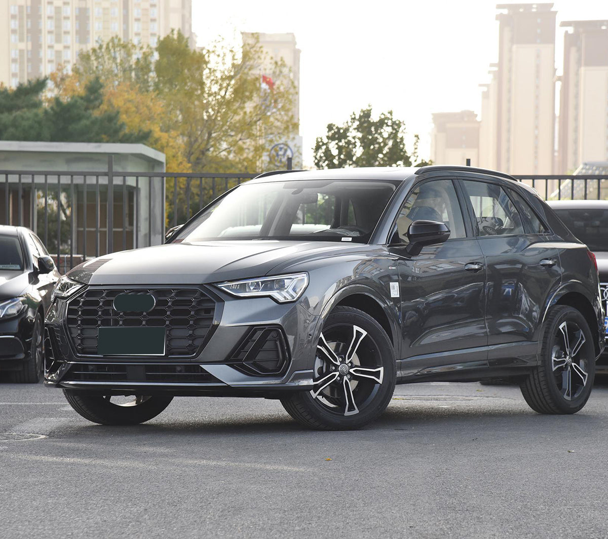 2020-2023 For Audi Q3 SQ3 F3 Front Bumper Down Grille Honeycomb Style Fog Light Grilles