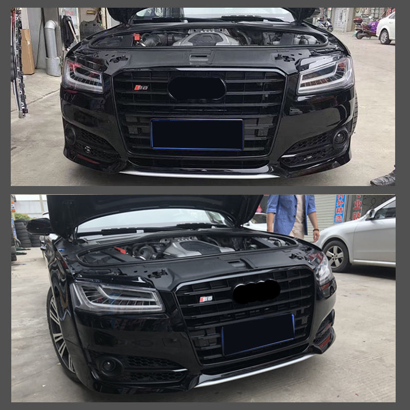 2015-2018 For Audi A8 S8 D4 PA Front Bumper Down Grille Honeycomb Style S line Fog Light Grilles