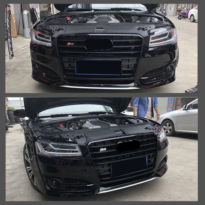 2015-2018 For Audi A8 S8 D4 PA Front Bumper Down Grille Honeycomb Style S line Fog Light Grilles