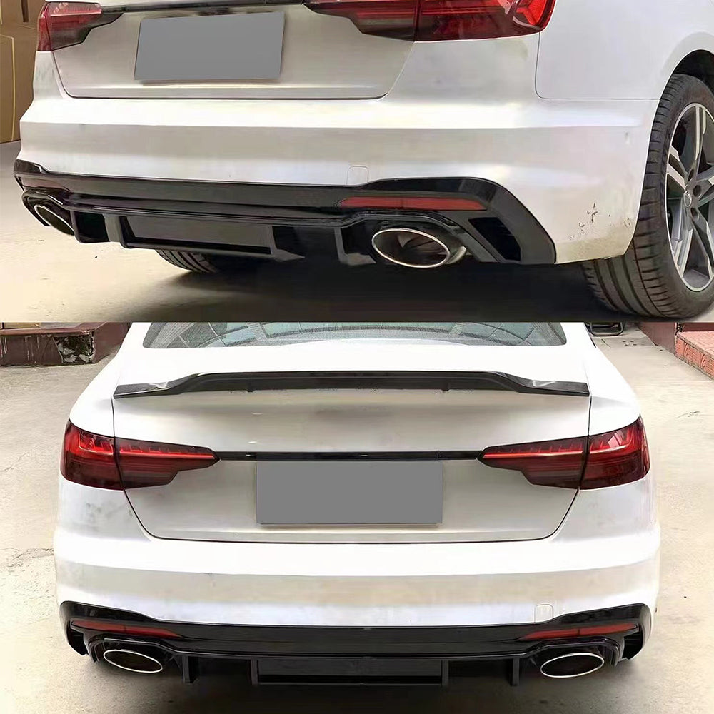 2020-2024 For Audi A4 S4 B9.5 Audi RS4 Style A4 Diffuser With Large Dual Tailpipe