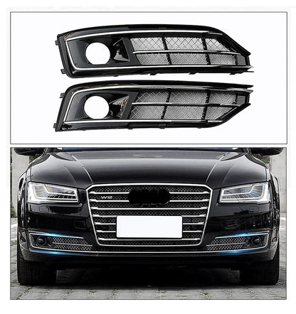 2015-2018 For Audi A8 S8 D4 PA Front Bumper Down Grille Honeycomb Style Non S line Fog Light Grilles