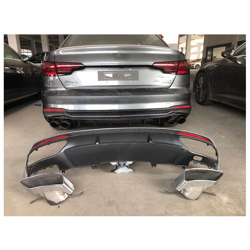 2020-2024 For Audi A4 S4 B9.5 Audi S4 Style A4 Diffuser With Tailpipe