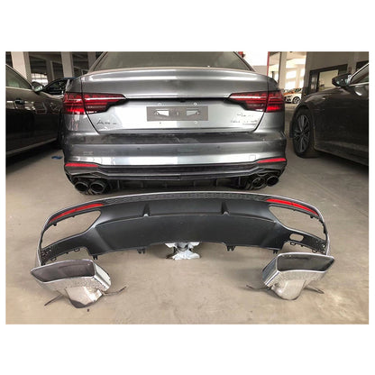 2020-2024 For Audi A4 S4 B9.5 Audi S4 Style A4 Diffuser With Tailpipe