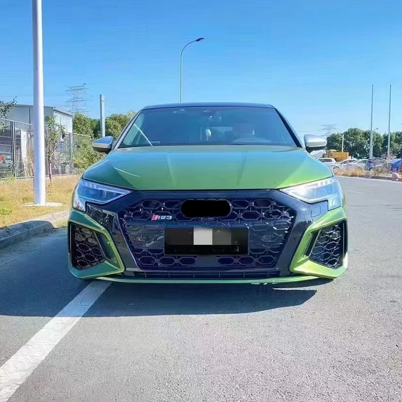 2020-2024 For A3/S3 8Y RS3 Style Bumper With Honeycomb Grille Front Lip