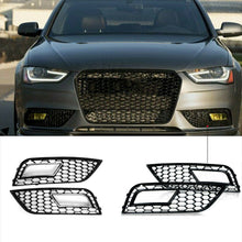 2013-2016 For Audi A4 S4 B8.5 Front Bumper Down Grille Honeycomb Style Non S line Fog Light Grilles