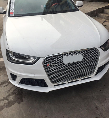2013-2016 For A4/S4 B8.5 RS4 Style Front Bumper WithFog Light Grille Honeycomb Grille