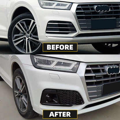 2019-2021 For Audi Q5 SQ5 B9 Front Bumper Down Grille Honeycomb Style Non S Line Fog Light Grilles