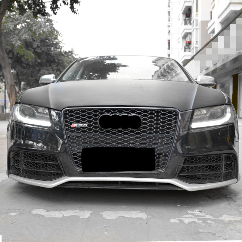 2009-2011 For A5/S5 B8 RS5 Style Bumper With Honeycomb Grille Front Lip