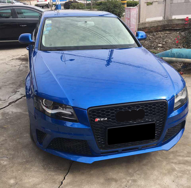 2008-2012 For A4/S4 B8 RS4 Style Front Bumper With Fog Light Grille Honeycomb Grille