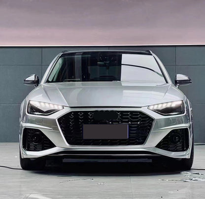 2020-2024 For A4/S4 B9.5 Body Kits With ACC Fog Light Grill Bumper Down Grille Honeycomb Grille Front Lip Splitter | RS4 Front Bumper