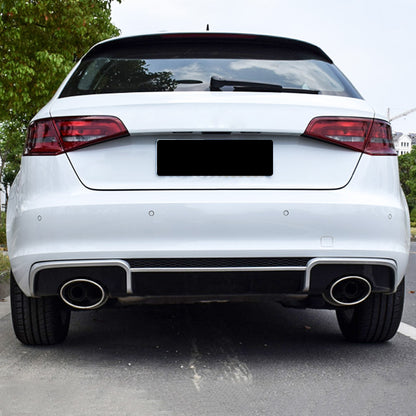 2013-2016 For Audi A3 S3 8V Non S-line rear diffuser and large dual tailpipe