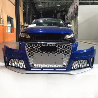 2008-2012 For A4/S4 B8 RS4 Style Front Bumper With Fog Light Grille Honeycomb Grille