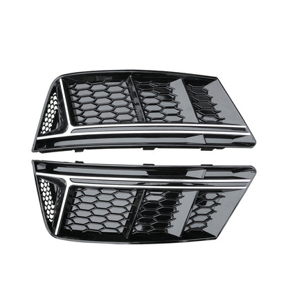 2017-2019 For Audi A4 S4 B9 Front Bumper Down Grille Honeycomb Style Non S line Fog Light Grilles