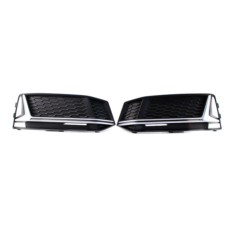 2017-2019 For Audi A4 S4 B9 Front Bumper Down Grille Honeycomb Style S line Fog Light Grilles
