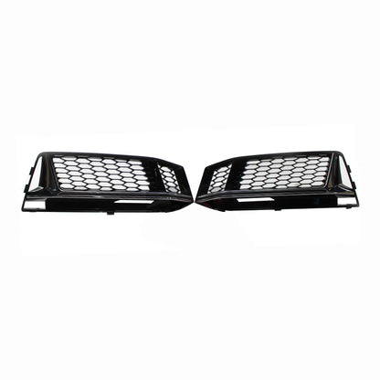 2017-2019 For Audi A4 S4 B9 Front Bumper Down Grille Honeycomb Style S line Fog Light Grilles