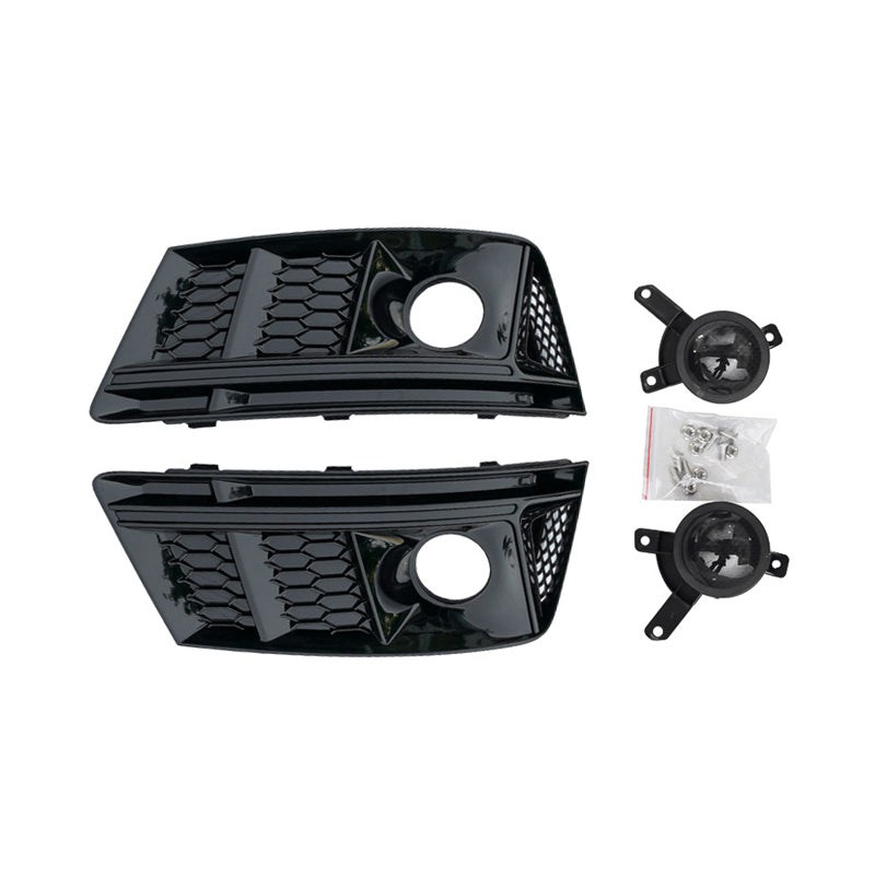 2017-2019 For Audi A4 S4 B9 Front Bumper Down Grille Honeycomb Style Non S line Fog Light Grilles