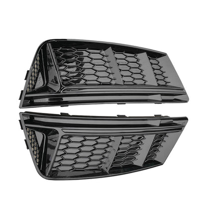 2017-2019 For Audi A4 S4 B9 Front Bumper Down Grille Honeycomb Style Non S line Fog Light Grilles