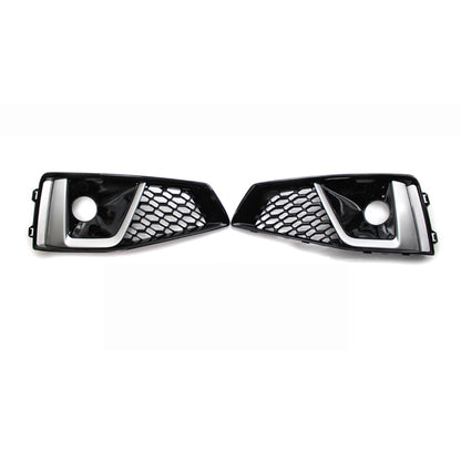 2019 For Audi A4 S4 B9 Front Bumper Down Grille Honeycomb Style S line Fog Light Grilles