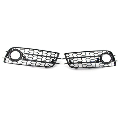 2008-2012 For Audi A4 S4 B8 Front Bumper Down Grille Honeycomb Style S line Fog Light Grilles