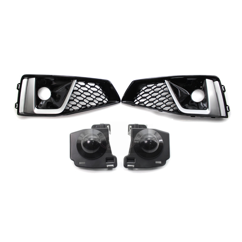 2019 For Audi A4 S4 B9 Front Bumper Down Grille Honeycomb Style S line Fog Light Grilles