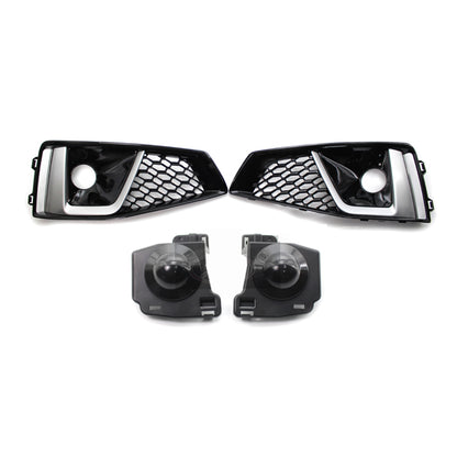 2019 For Audi A4 S4 B9 Front Bumper Down Grille Honeycomb Style S line Fog Light Grilles
