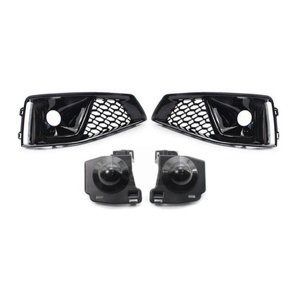 2019 For Audi A4 S4 B9 Front Bumper Down Grille Honeycomb Style S line Fog Light Grilles