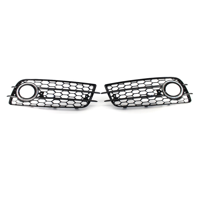 2008-2012 For Audi A4 S4 B8 Front Bumper Down Grille Honeycomb Style S line Fog Light Grilles