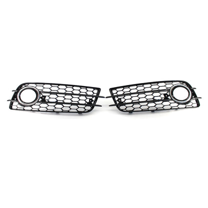 2008-2012 For Audi A4 S4 B8 Front Bumper Down Grille Honeycomb Style S line Fog Light Grilles