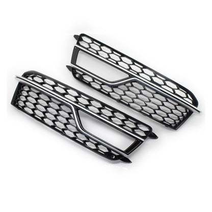2012-2016 For Audi A5 S5 B8.5 Front Bumper Down Grille Honeycomb Style Fog Light Grilles
