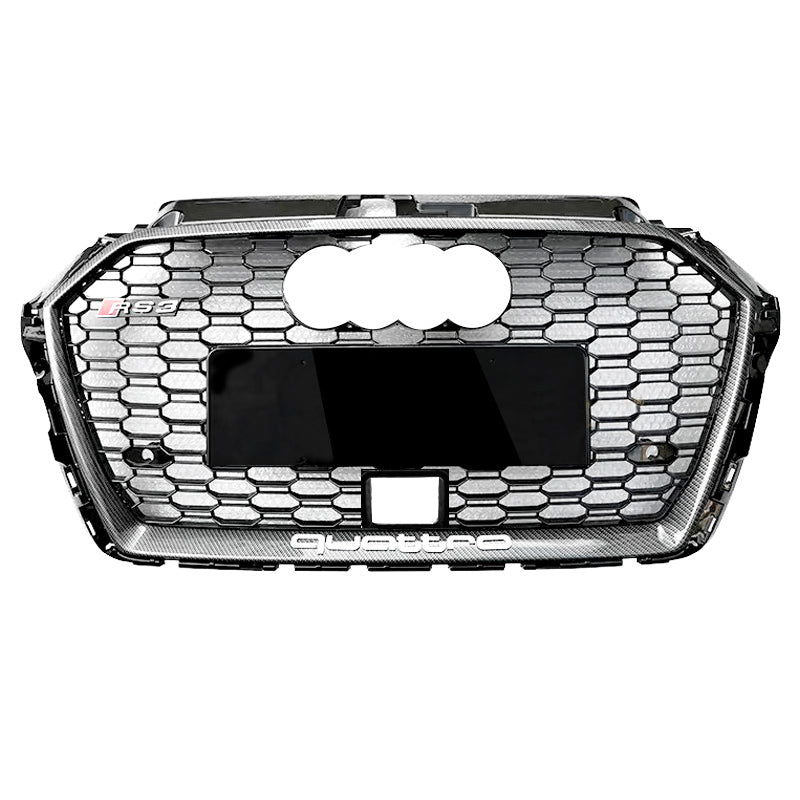 2017-2019 For Audi A3 S3 8V.5 RS3 Style Honeycomb Grille Carbon Fiber Style