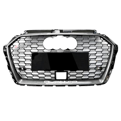 2017-2019 For Audi A3 S3 8V.5 RS3 Style Honeycomb Grille Carbon Fiber Style
