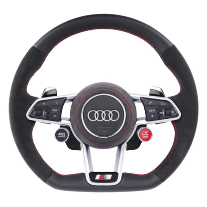Carbon Fiber Audi R8 Style Steering Wheel Corium For Audi All Series A3 A4 A5 A6 A7 A8 Q2 Q3 Q5 Q7 Q8