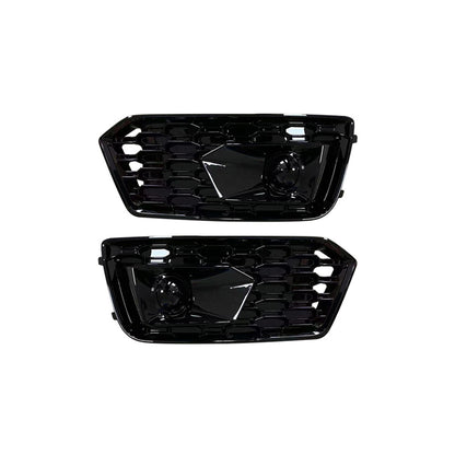2019-2021 For Audi Q5 SQ5 B9 Front Bumper Down Grille Honeycomb Style Non S Line Fog Light Grilles