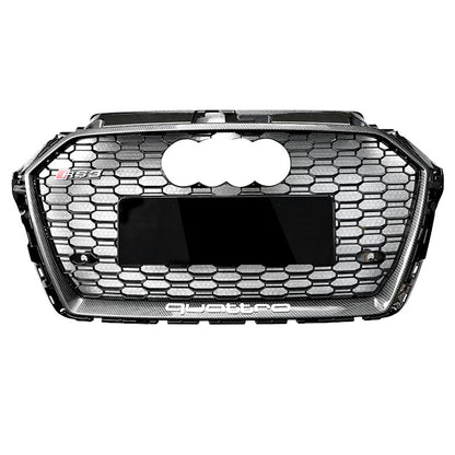 2017-2019 For Audi A3 S3 8V.5 RS3 Style Honeycomb Grille Carbon Fiber Style