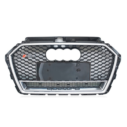 2017-2019 For Audi A3 S3 8V.5 RS3 Style Honeycomb Grille With Lower Mesh