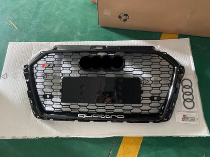 2017-2019 For Audi A3 S3 8V.5 RS3 Style Honeycomb Grille Carbon Fiber Style