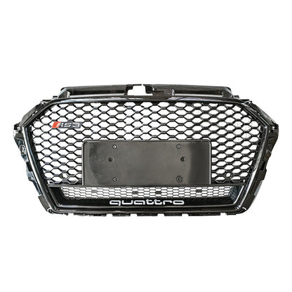 2017-2019 For Audi A3 S3 8V.5 RS3 Style Honeycomb Grille With Lower Mesh