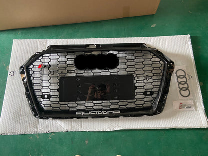 2017-2019 For Audi A3 S3 8V.5 RS3 Style Honeycomb Grille Carbon Fiber Style
