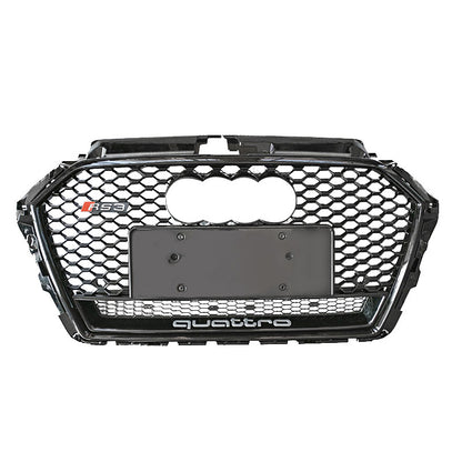 2017-2019 For Audi A3 S3 8V.5 RS3 Style Honeycomb Grille With Lower Mesh