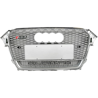 2013-2016 For Audi A4 S4 B8.5 RS4 Style Honeycomb Grille With Lower Mesh
